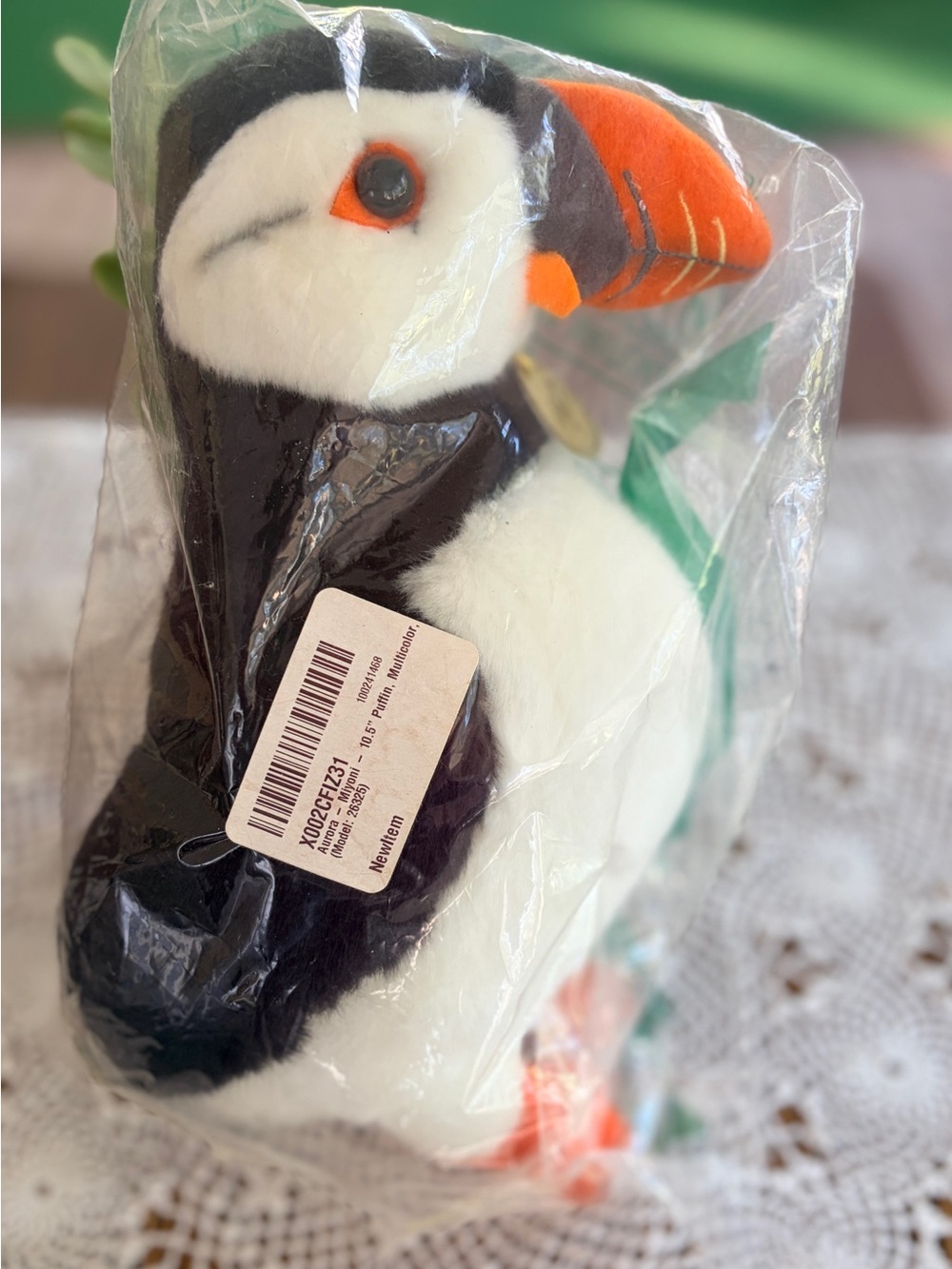 Aurora Puffin Plush NWT Miyoni Stuffed Animal 10.5 inch